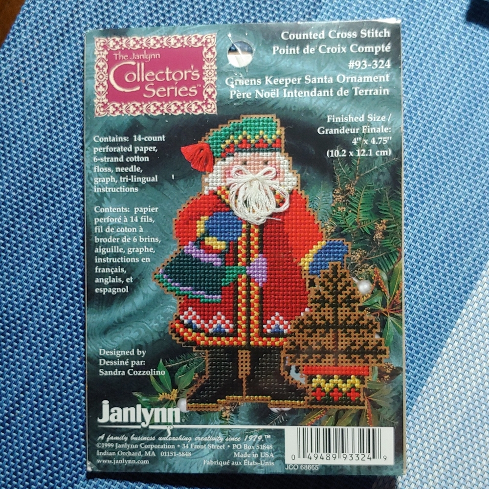 Janlynn Santa Ornament Cross Stitch Kit